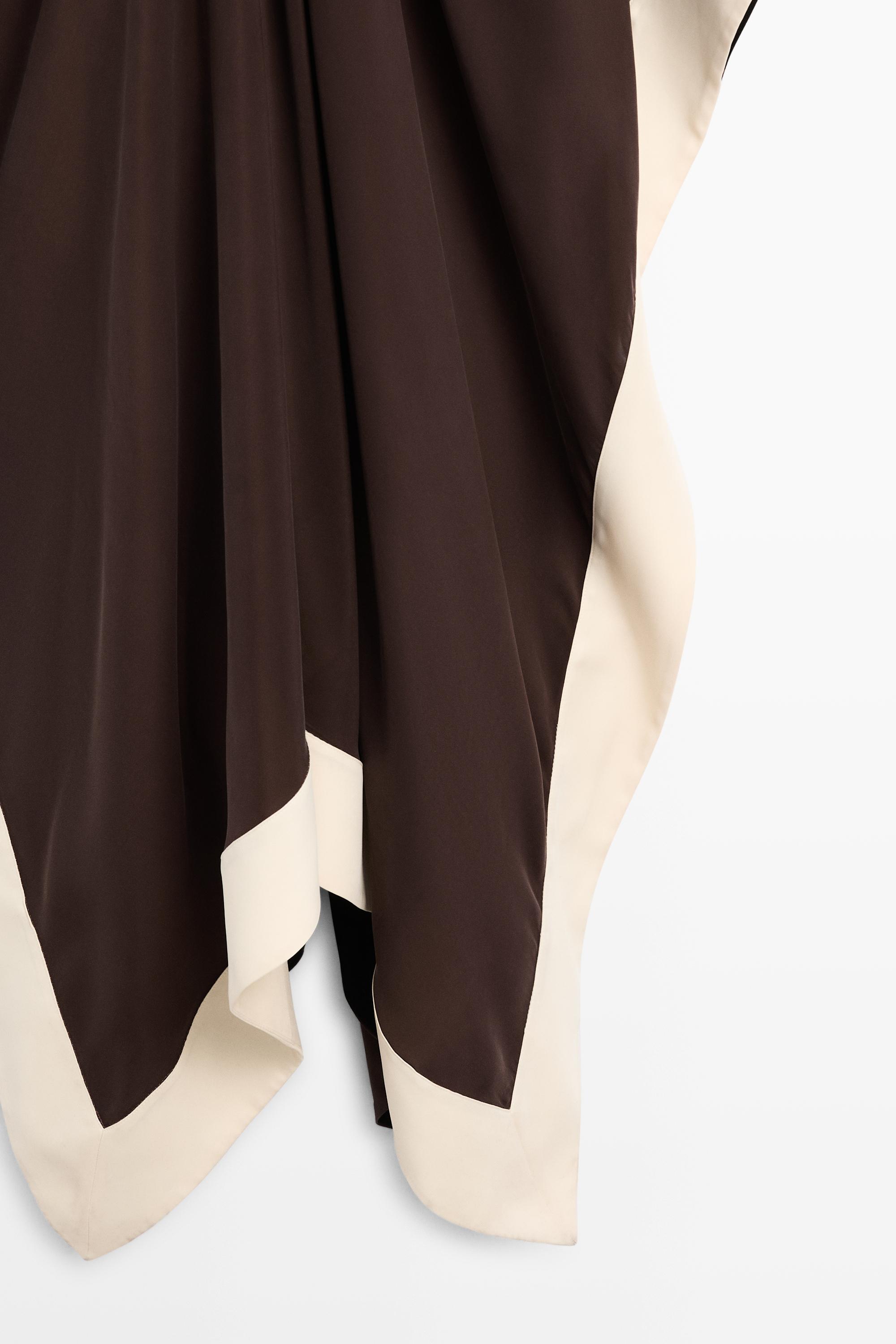 Flowing midi dress with contrast trim detail
